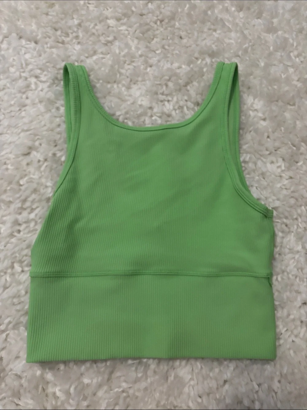 lululemon athletica Bright Green Ribbed Cropped Tank